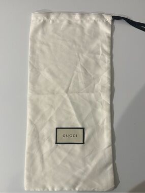 Gucci Cream Drawstring dust bag Logo with Black Ribbon